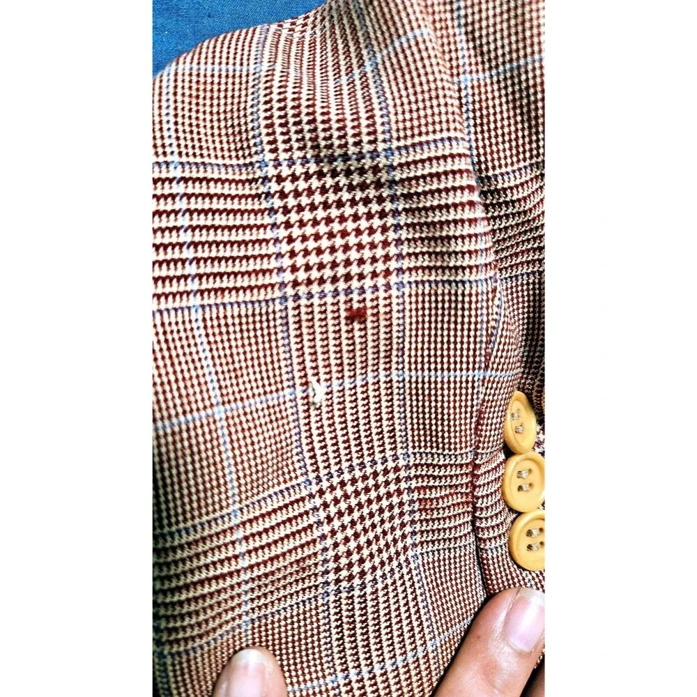Giorgio Armani Classico Vintage Wool Plaid Blazer Men's Made in Italy
